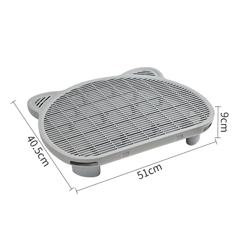 Grey Elevated Cat Litter Trapping Mat - Dual-Layer Scatter