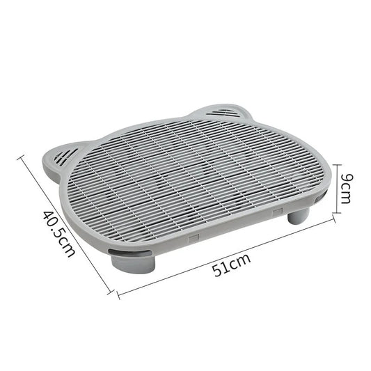 Grey Elevated Cat Litter Trapping Mat - Dual-Layer Scatter