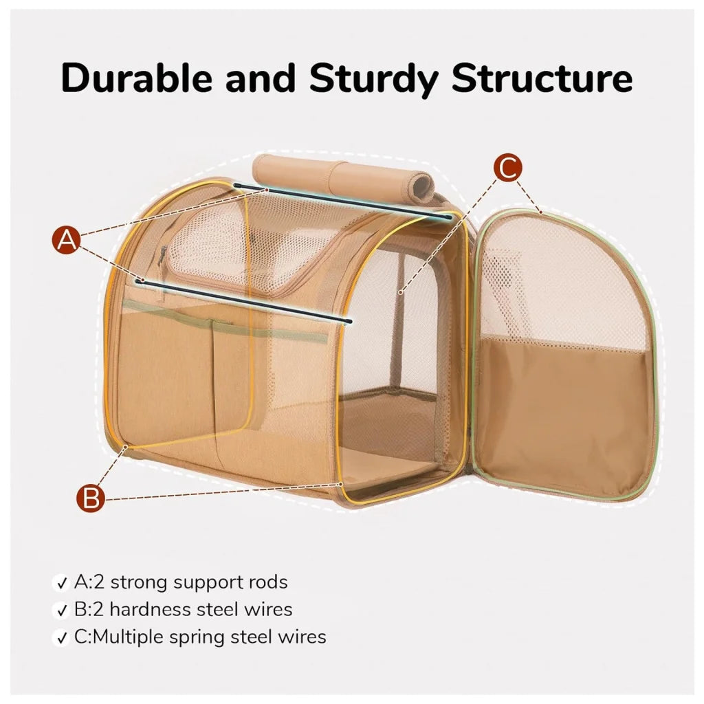 Grey Expandable Breathable Outdoor Portable Large Space Cat