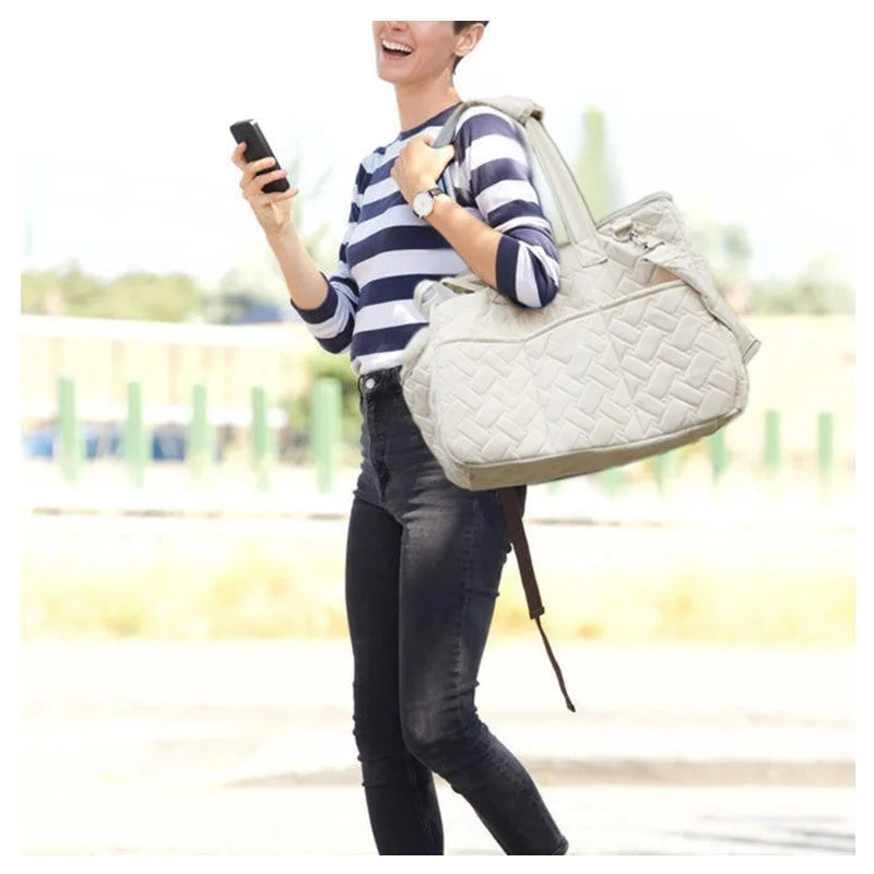 Grey Fashionable Pet Carrier Bag - Stylish Handbag for Cats