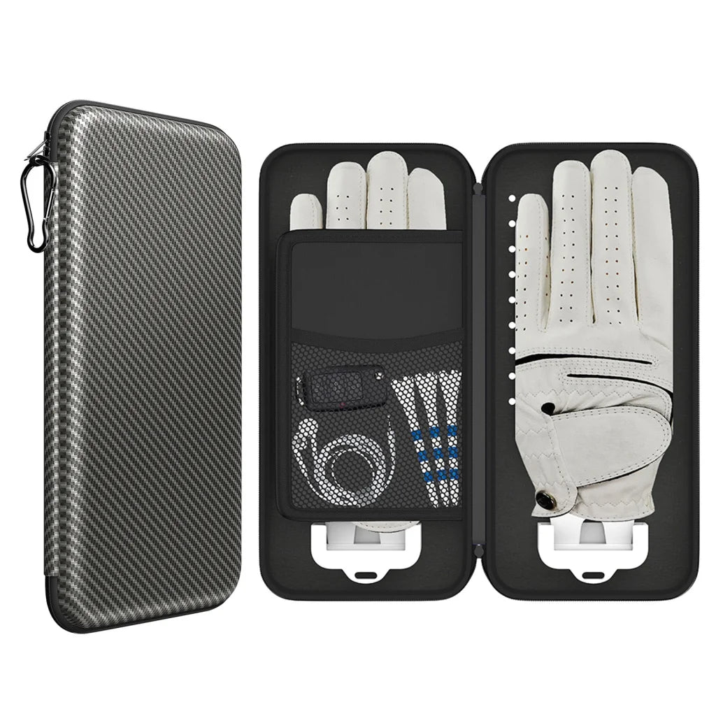 Grey Golf Glove Bag with Dual Glove Support Frame & Hook