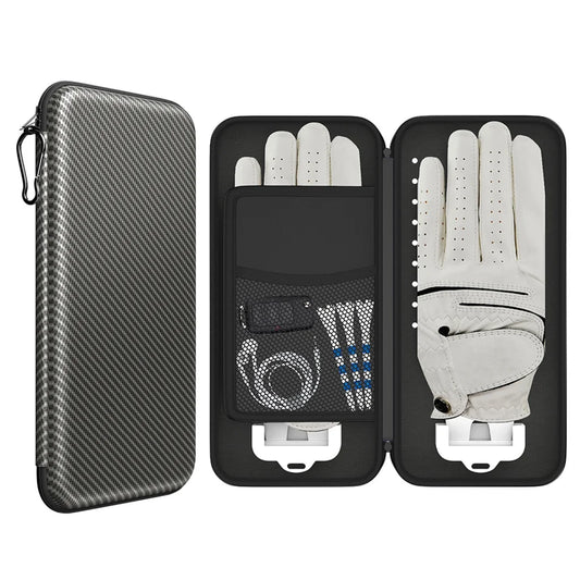 Grey Golf Glove Bag with Dual Glove Support Frame & Hook