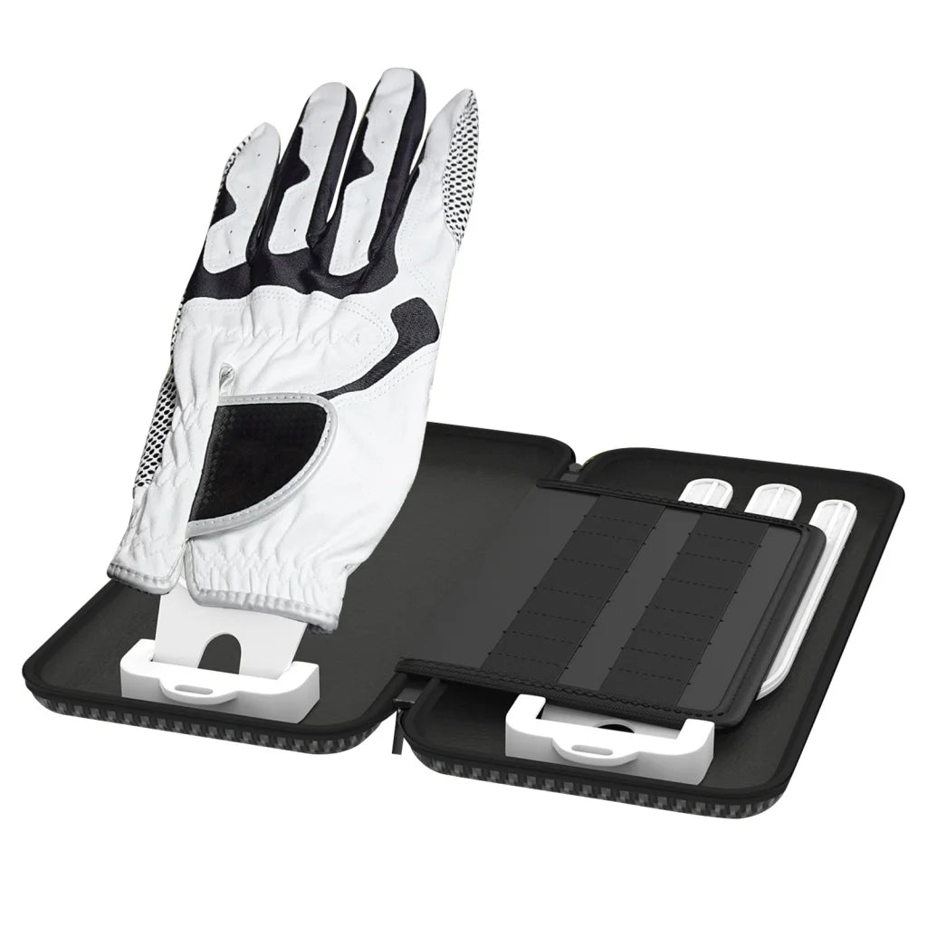 Grey Golf Glove Bag with Dual Glove Support Frame & Hook