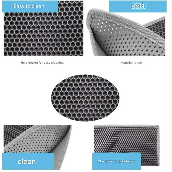 Grey Large Double-Layer Cat Litter Trapping Mat
