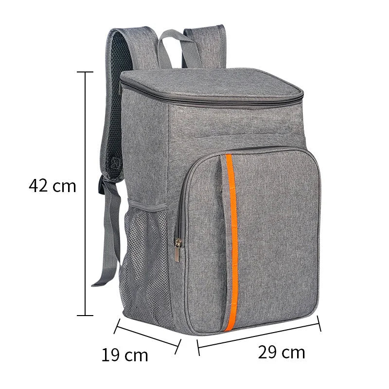 Grey Leakproof Insulated Backpack Cooler - Durable Oxford