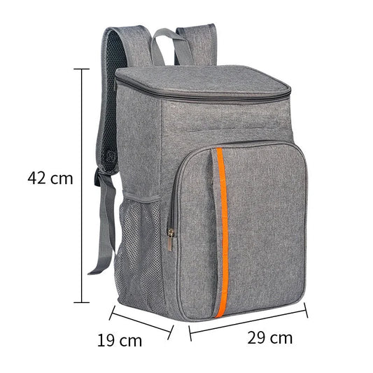 Grey Leakproof Insulated Backpack Cooler - Durable Oxford