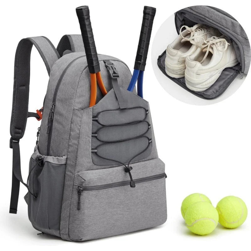 Grey Lightweight Water Resistant Tennis Backpack