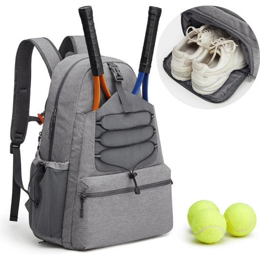 Grey Lightweight Water Resistant Tennis Backpack