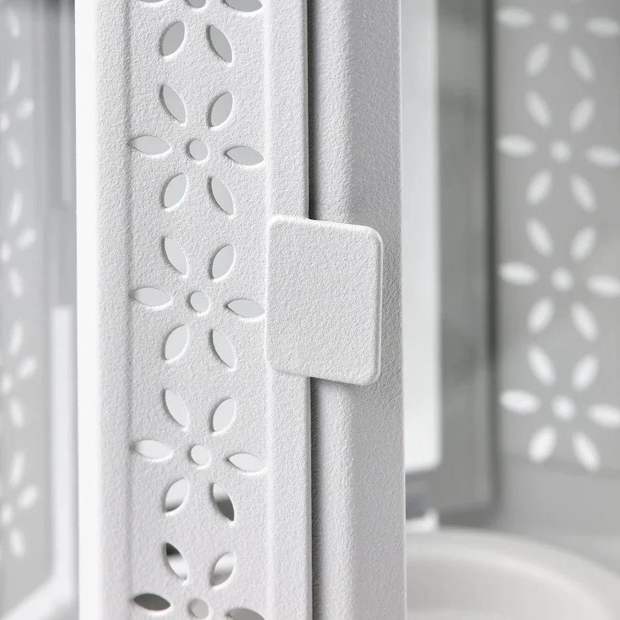 Grey Metal Miners Lantern 21cm Tealight Candle Holder