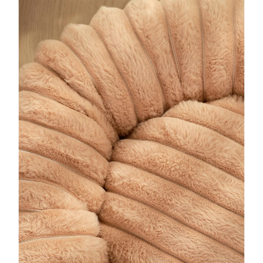 Grey Outer diameter 40cm Plush High-Weight Pet Bed - Cozy