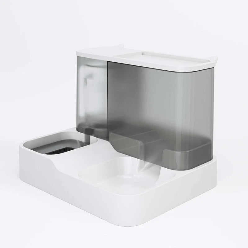 Grey Pet Feeder 3L Automatic Cat Feeder and Water Dispenser