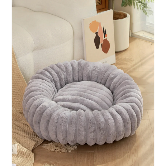 Grey Plush Pet Bed