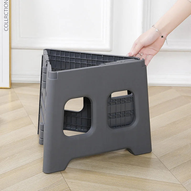 Grey Portable Folding Outdoor Toilet with Lid - Heavy Duty