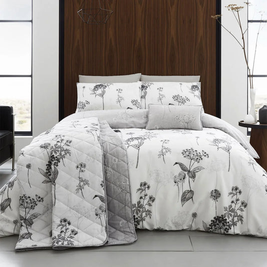 Grey Quilt Cover Set Queen - Coverley - Home & Garden