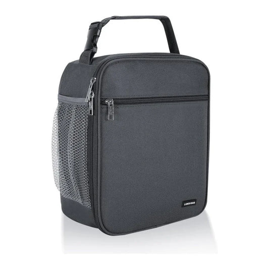 Grey Set of 2 Handheld Insulated Lunch Bags for Food