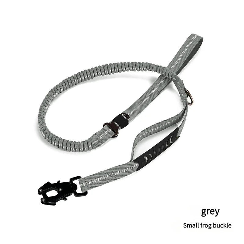 Grey Shock Absorbing Dog Leash with Reflective Stitching 135cm