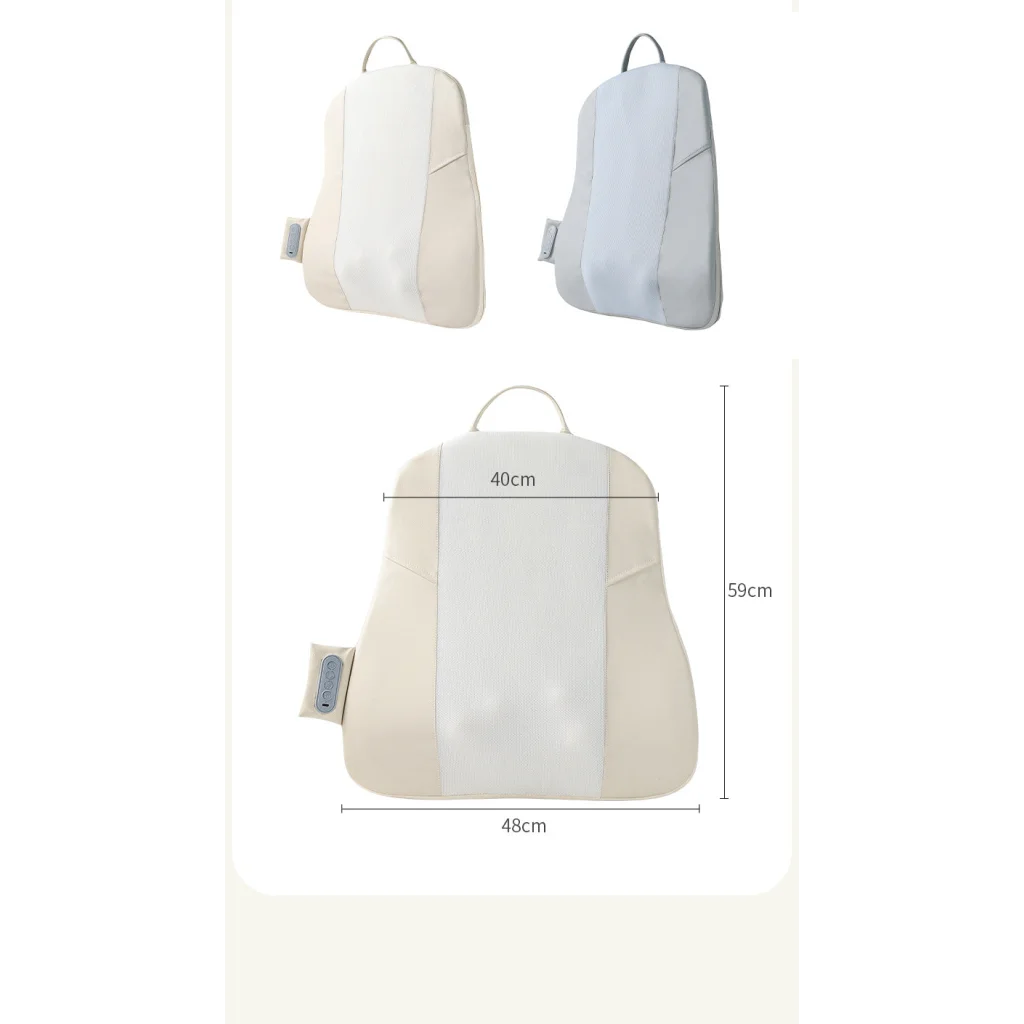 Grey Slim Wireless Shiatsu Back Massager Cushion