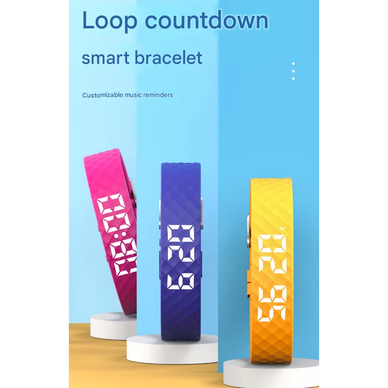Grey Smart Vibrating Alarm Watch Digital