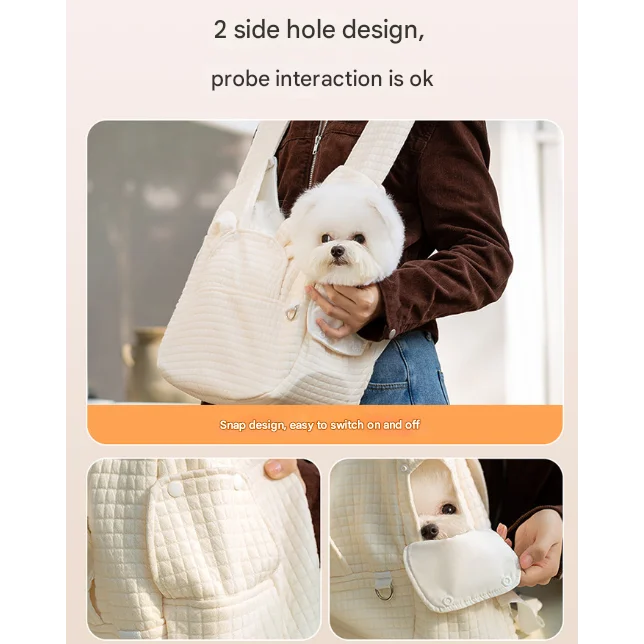 Grey Soft Quilted Pet Carrier Backpack - Front Pack