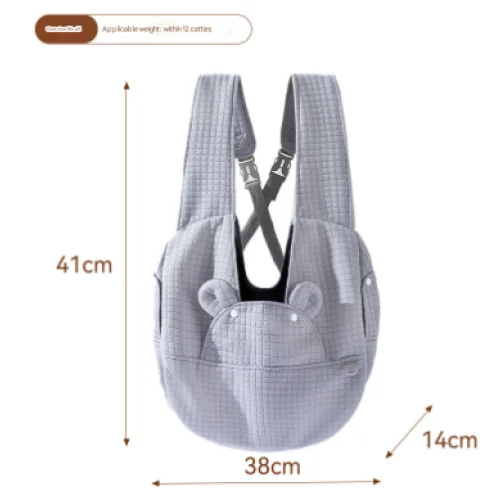Grey Soft Quilted Pet Carrier Backpack - Front Pack