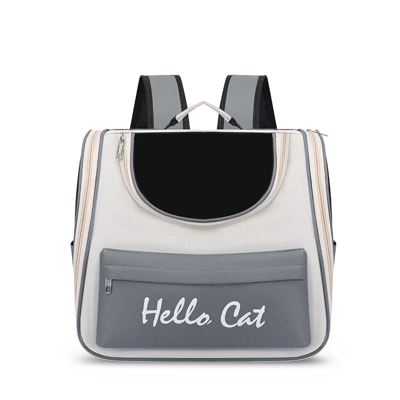 Grey Transparent Pet Carrier Backpack for Cats and Small