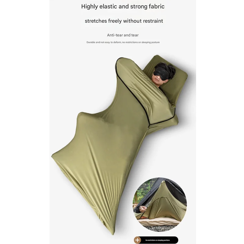 Grey Ultra-Stretch Sleeping Bag Liner - Portable &