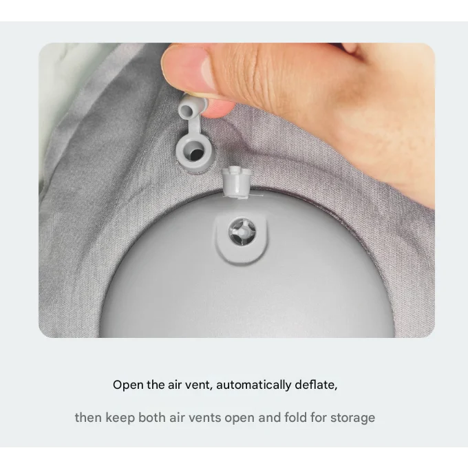 Grey Ultralight Inflatable Lumbar Support Pillow - Portable