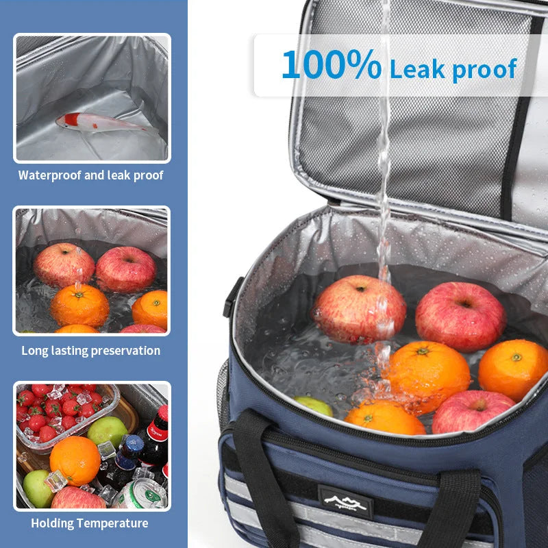 Grey Versatile Large-Capacity Picnic Insulated Bag