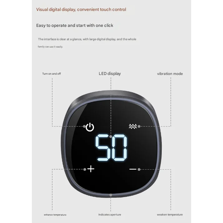 Grey Wireless Heated Knee Massager Brace - Rechargeable