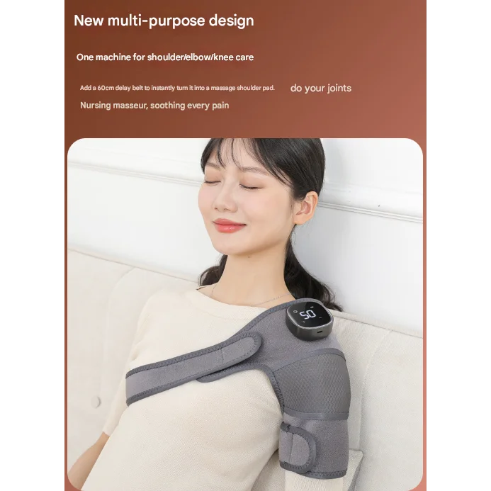 Grey Wireless Heated Knee Massager Brace - Rechargeable