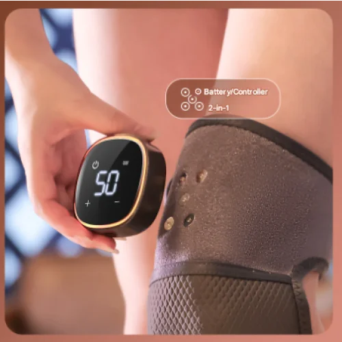 Grey Wireless Heated Knee Massager Brace - Rechargeable