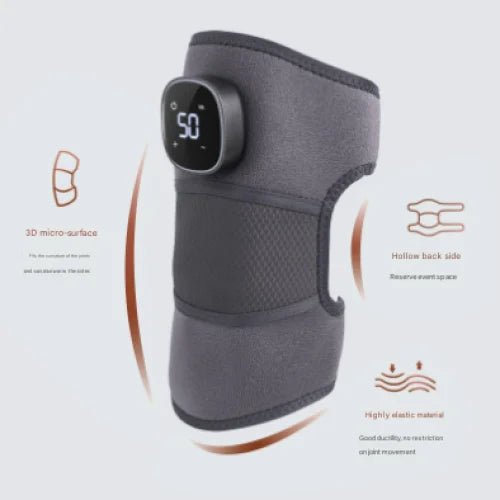 Grey Wireless Heated Knee Massager Brace - Rechargeable