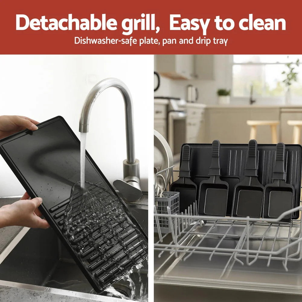 Grillz 1400W Electric BBQ Grill w/ 7 Cooking Pans - Home &