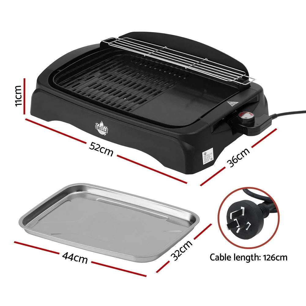 Grillz 1950W Electric BBQ Grill Non-stick Plate for Indoor