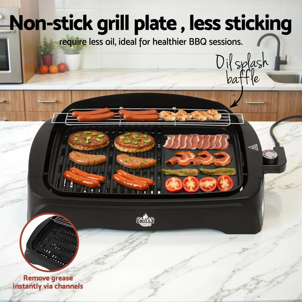Grillz 1950W Electric BBQ Grill Non-stick Plate for Indoor