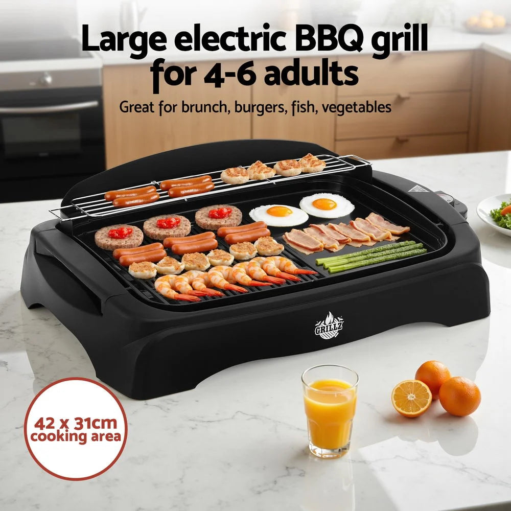 Grillz 1950W Electric BBQ Grill Non-stick Plate for Indoor