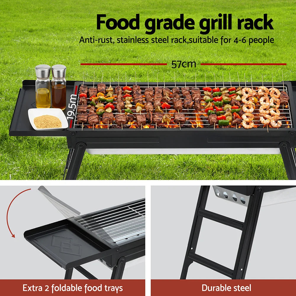 Grillz bbq grill with smoker barbecue outdoor foldable camping