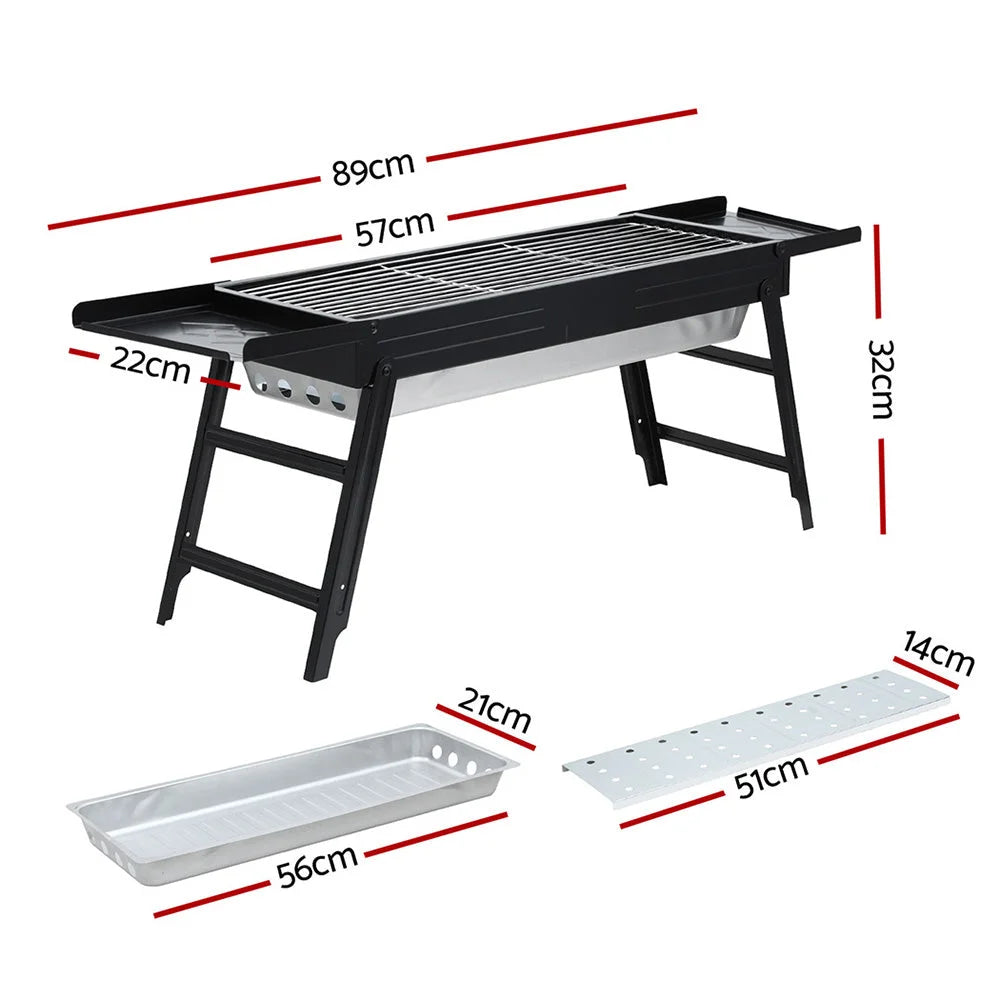 Grillz bbq grill with smoker barbecue outdoor foldable