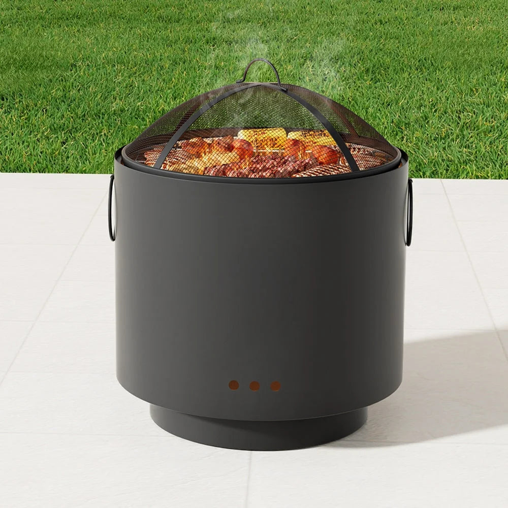 Grillz Fire Pit BBQ Portable Deep Bowl Outdoor Fireplace