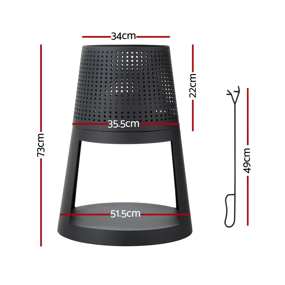 Grillz Fire Pit Deep Bowl Iron Outdoor Fireplace - Home &