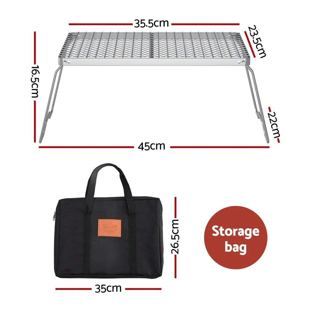 Grillz Portable BBQ Grill Charcoal Smoker Foldable Camping