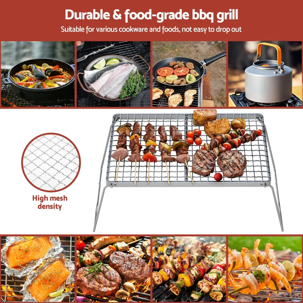 Grillz Portable BBQ Grill Charcoal Smoker Foldable Camping