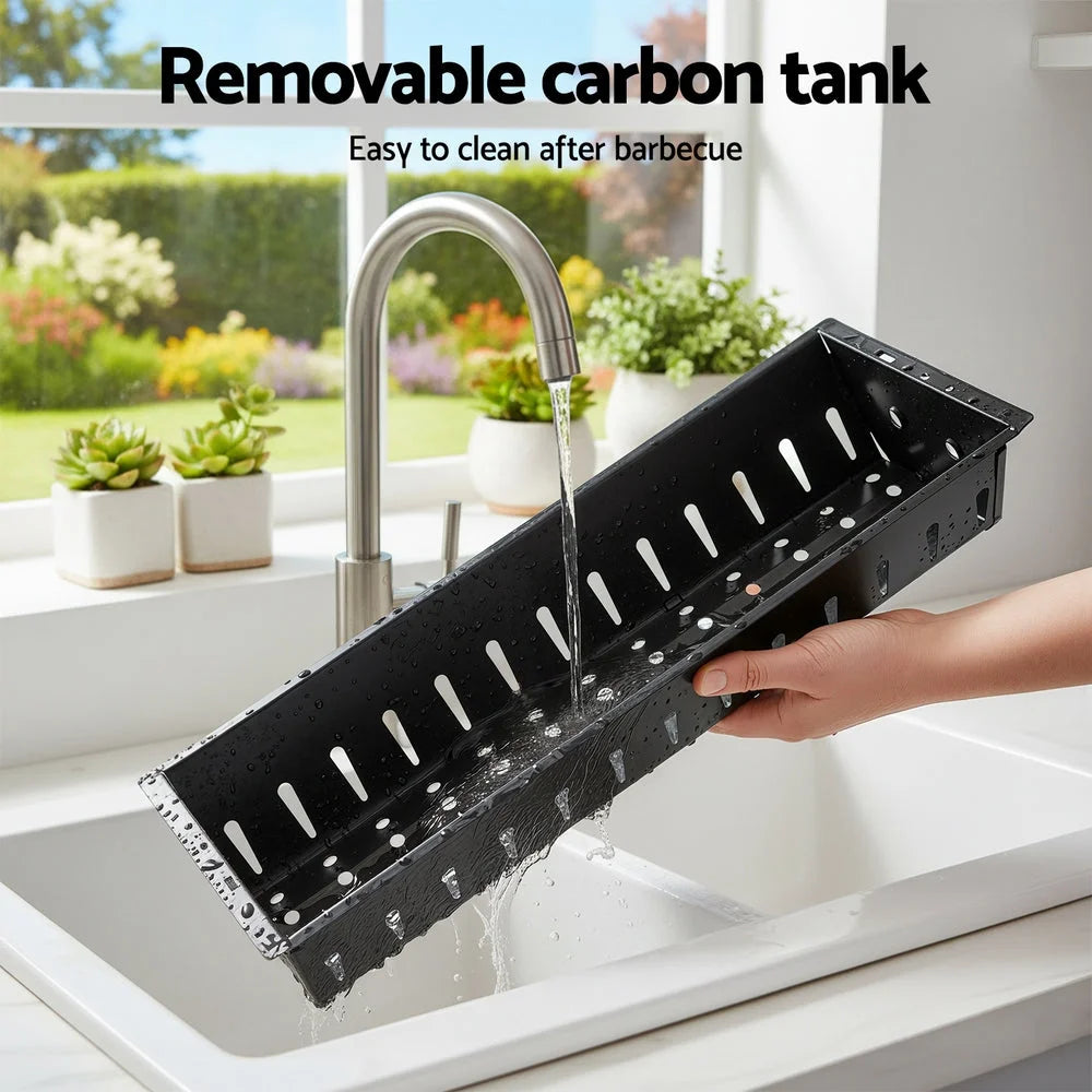 Grillz Portable BBQ Grill w/ Stainless Steel Racks & Pans