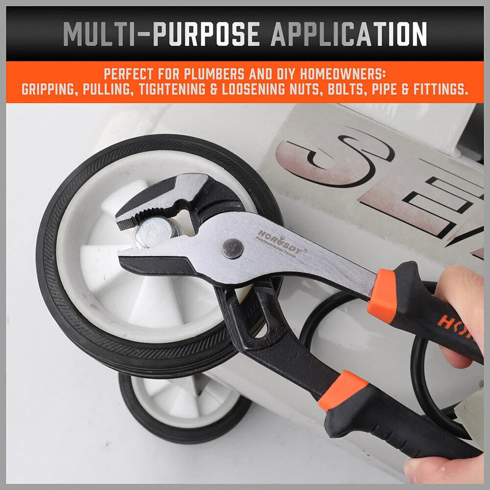 Groove Joint Pliers Set 2Pc Multi Grip Heavy Duty Non-Slip