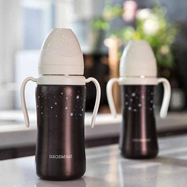 Grosmimi Dark Stainless Straw Cup 300ml White