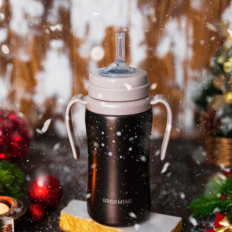 Grosmimi Dark Stainless Straw Cup 300ml White