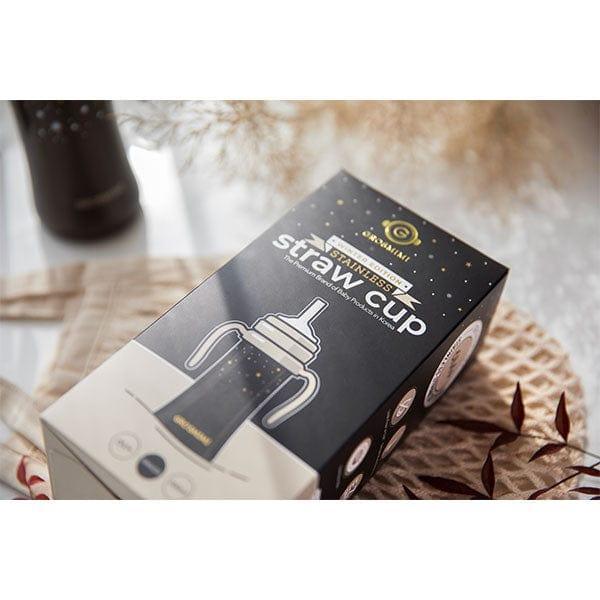 Grosmimi Dark Stainless Straw Cup 300ml White