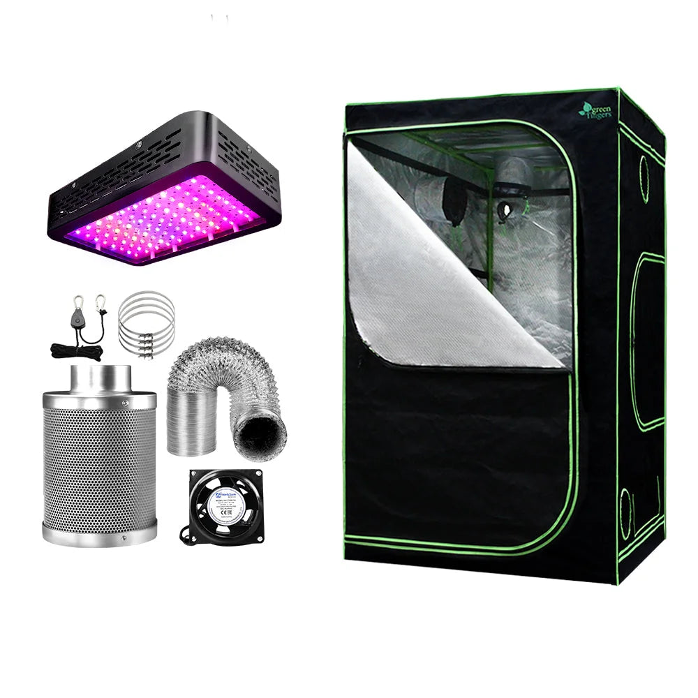 Grow Tent 1000W LED Grow Light 120x120x200cm Mylar with 4’’