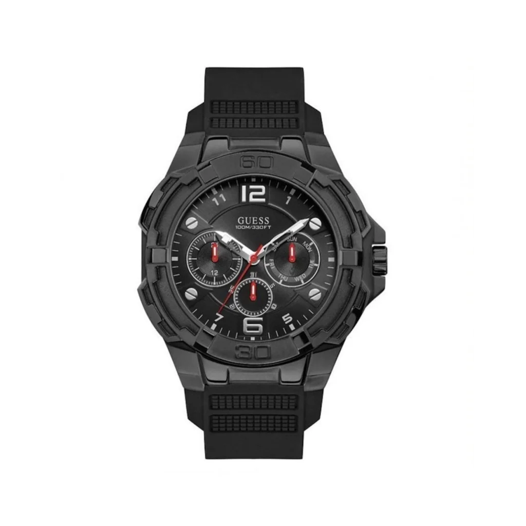 Guess Men’s Black Silicone Watch - One Size - Fashion >