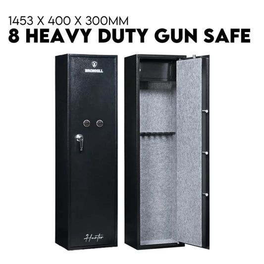 Gun Safe 8 Firearm Rifle Storage Lockbox Steel Cabinet
